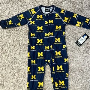 Brand new with tags U of M Michigan Wolverines Pajama Onesie